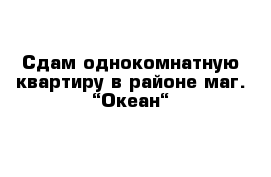 Сдам однокомнатную квартиру в районе маг. “Океан“